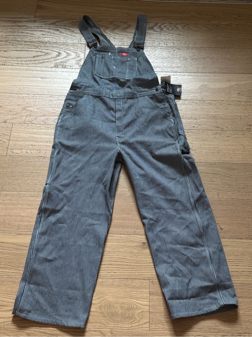 NWT Dickies Hickory Stripe Bib Overalls 38x30 Railroad Workwear